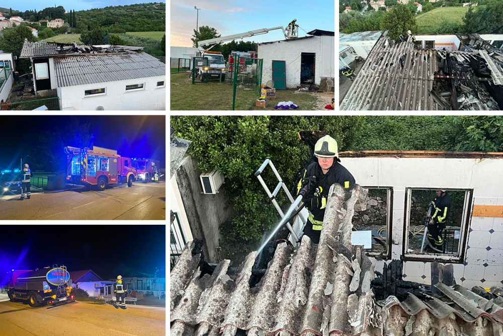Požar na igrali&scaron;tu u Čibači, izgorjele svlačionice NK Župa dubrovačka (FOTO/VIDEO)